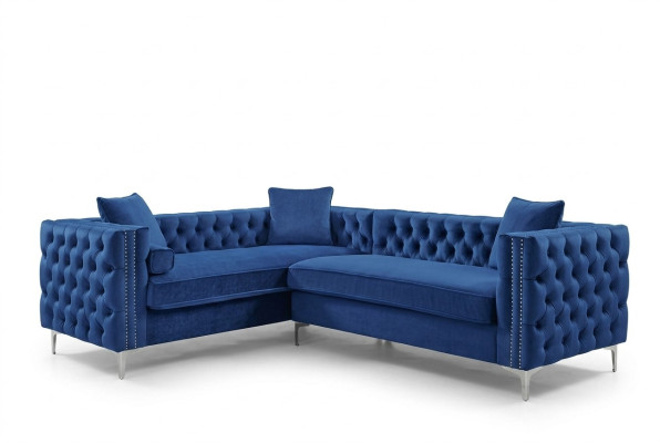 Ecksofa Chesterfield Textil Samt Polster Sofa Couch Sitz Eck Garnitur Stoff Neu