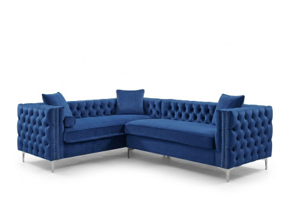 Ecksofa Chesterfield Textil Samt Polster Sofa Couch Sitz Eck Garnitur Stoff Neu