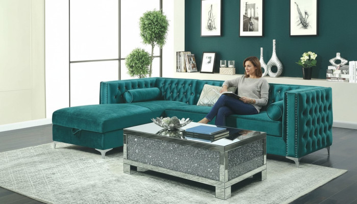 Ecksofa Chesterfield Textil Samt Polster Sofa Couch Sitz Eck Garnitur Turkis