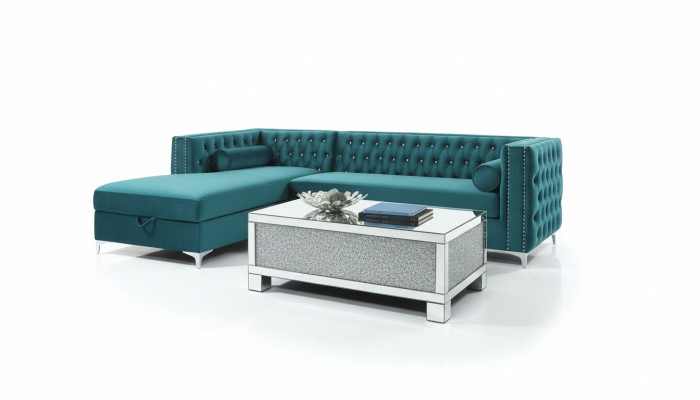 Ecksofa Chesterfield Textil Samt Polster Sofa Couch Sitz Eck Garnitur Turkis