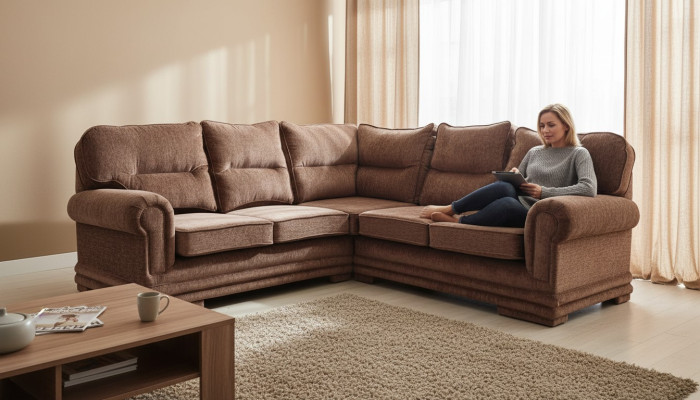Ecksofa XXL Big Sofa Eckcouch Sitz Polster Garnitur Textil Stoff Chesterfield