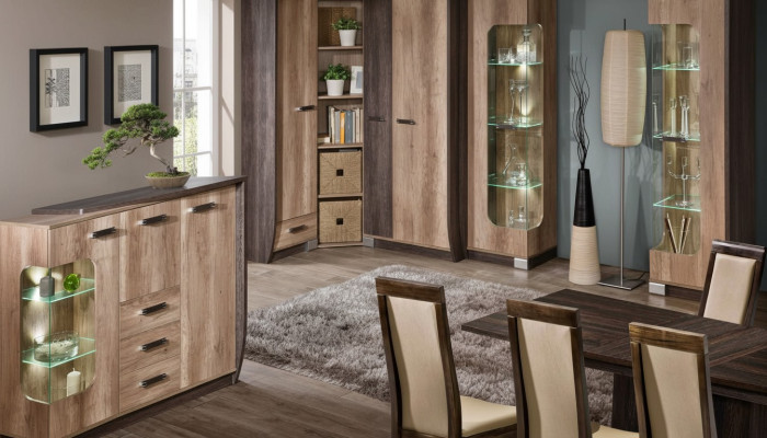 Hochschrank Glas Schrank Vitrinen Regal Wohnzimmer Möbel Regale design Vitrine