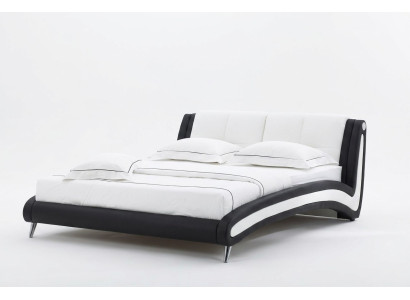 Bett Modern Design Luxus Hotel Betten 180x200cm Schlaf Zimmer Leder Schwarz Weiß