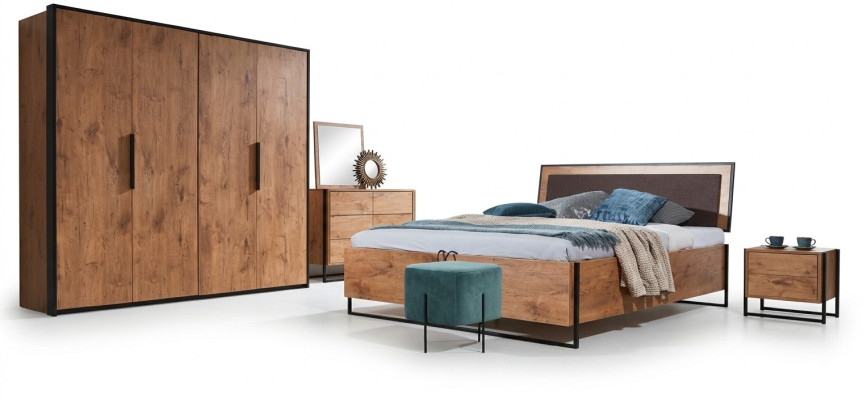 Komplettes Schlafzimmer Set Betten Kleiderschrank Bett Kommode Nachttisch Neu!