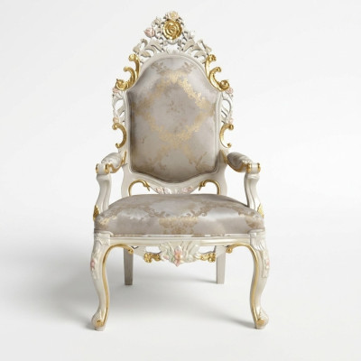 Stuhl Thron Sessel Set Esszimmer Holz Designer Antik Stil Barock Rokoko