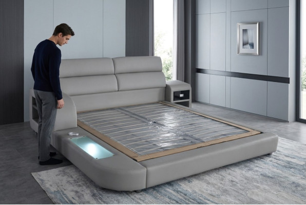 Luxus Leder Design Polster Modernes Betten Doppel 140/160/180/200 Bett