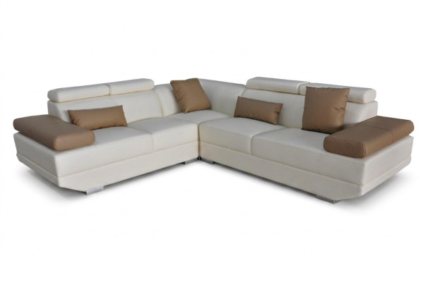 Ledersofa Couch Wohnlandschaft Eck Garnitur Modern Design Sofa Deko L-Form