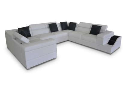 Ledersofa Couch Wohnlandschaft Eck Garnitur Design Modern Sofa U-Form K5006