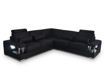 Ledersofa Couch Wohnlandschaft Eck Deko Garnitur Design Modern Sofa L-Form