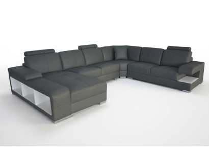 Ledersofa Couch Wohnlandschaft Garnitur Design Modern Ecke Sofa U-Form Neu G8028