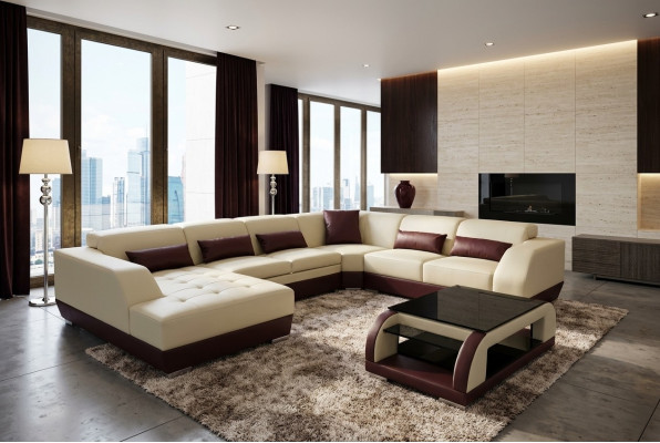 Leder Sofa Couch Polster Eck Designer Wohnlandschaft Garnituren Eck Neu Garnitur