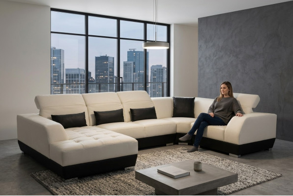 Luxus U Form Wohnlandschaft Couch Sofa Möbel Polster Sitz Garnitur Ecke Couchen