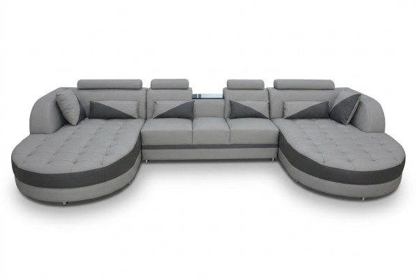 Eck Sofa Polster Couch Sitz Ecke Leder Garnitur U Form Wohnlandschaft