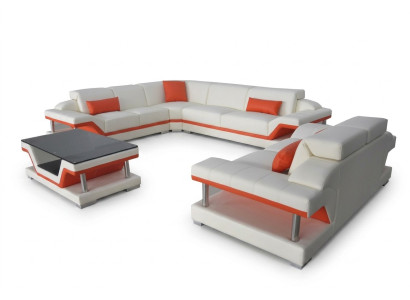 Leder Sofa Moderne Couch Wohnlandschaft 2 Sitzer Couchen Sitz Eck Tisch