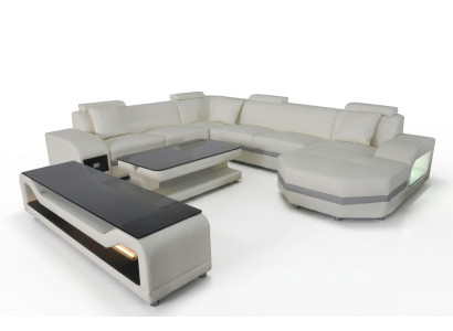 Leder Eck Sofa Polster Couchen Wohnlandschaft Luxus Garnitur Ecke Sofas Couch