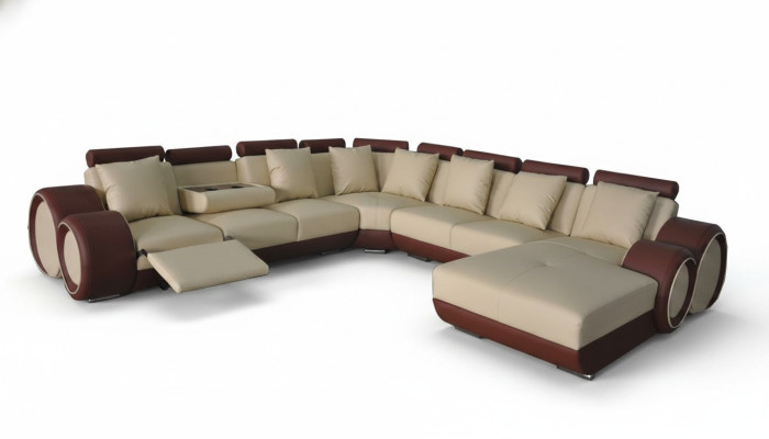 Couch Eck Sofa Leder Eck Garnitur Ecke Landschaft Polster Deko Design Wohn