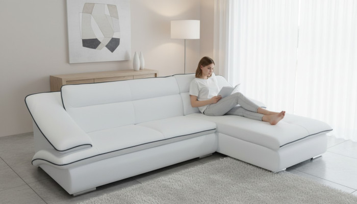 Eck Sofa Leder Couch Eck Garnitur Ecke Landschaft Polster Design Wohn L Form