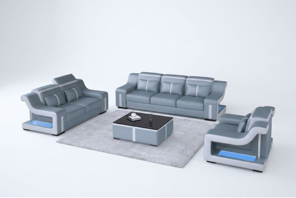 Leder Wohnzimmer Garnituren Couch Set Sofas Couchen Sofagarnitur