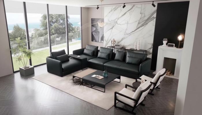 Ecksofa Sofa Couch Polster Eckgarnitur Wohnlandschaft Leder Desing Eck L Form