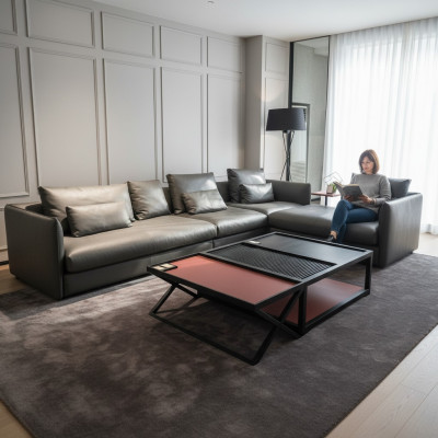 Ecksofa Sofa Couch Polster Leder Wohnlandschaft Halbleder Couchen Sofas Ecke Neu