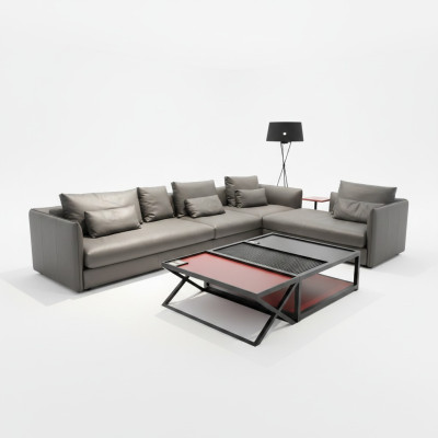 Ecksofa Sofa Couch Polster Leder Wohnlandschaft Halbleder Couchen Sofas Ecke Neu