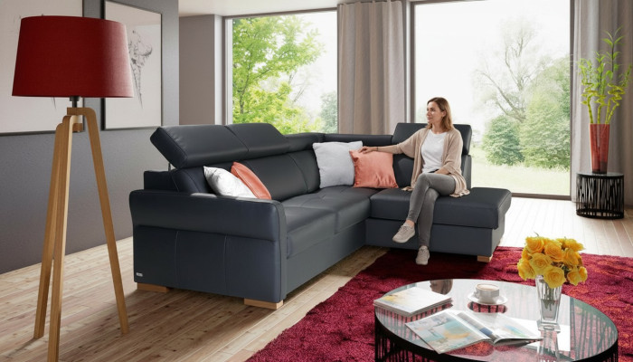 Ecksofa Sofa Couch Polster Wohnlandschaft Eck Garnitur Sofas Bettfunktion Kasten