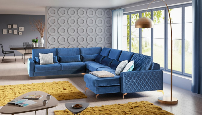 Samt Stoff Sitz Garnitur Designer Wohnlandschaft Ecksofa Sofa Couch Sofa U Form