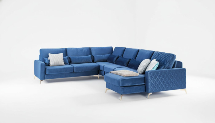 Samt Stoff Sitz Garnitur Designer Wohnlandschaft Ecksofa Sofa Couch Sofa U Form