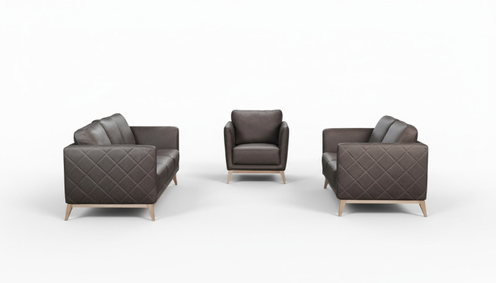 Sofagarnitur Set 3+2 Sitzer Leder Couchen Sofa Polster Garnitur Sofas