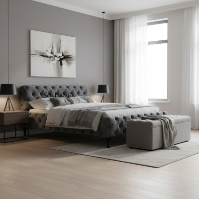 Bett Chesterfield Design Luxus Hotel Betten 180x200cm Schlaf Zimmer Leder Samt
