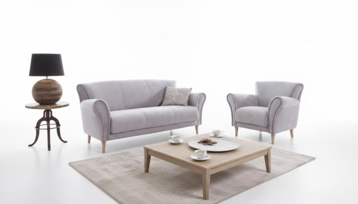 Sofagarnitur 3+1+1 Sitzer Sofas Couch Polster Garnitur Moderne Couchen Stoff Neu