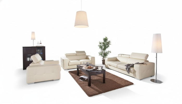 Echtleder Sofa Couch Sofagarnitur 3+2 Sitz Modernes Design Polster Garnitur