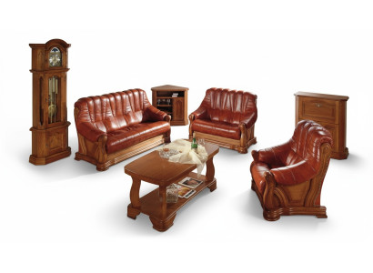 Antik Stil Ledersofa Couch Sofagarnitur 3+1+1 Sitzer Leder Italienisches Polster