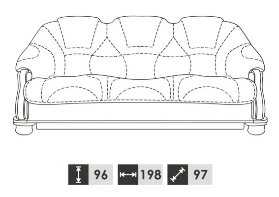 Klassische Dreisitzer Couch Sofas Polster Sofa 3 Sitzer Leder Couchen