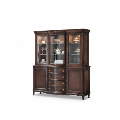 Wandschrank Edle Anrichte Holz Barock Stil Buffet Vitrine Schrank Neu