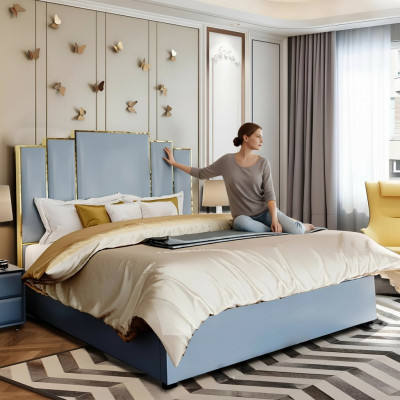 Bett Polster Design Luxus Hotel Betten Ehe 180x200cm Schlaf Zimmer Leder Doppel