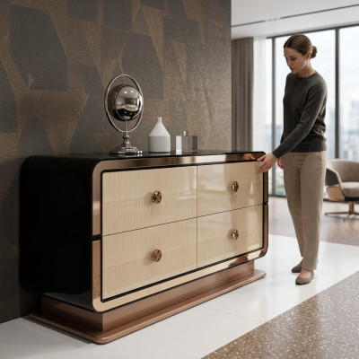 Kommode Designer Kommoden Schrank Holz Hochglanz XXL Big Luxus Schrank Regal Neu