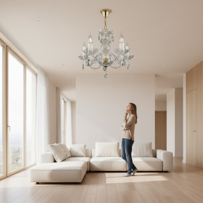 Kron Leuchter Lampe Lampen Kristall Leuchten Leuchte Decken Bohemia Beleuchtung