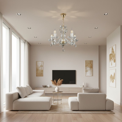 Kron Leuchter Lampe Lampen Kristall Leuchten Leuchte Decken Bohemia Beleuchtung
