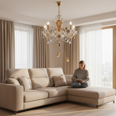 Kronleuchter Bohemia Decken Beleuchtung Deckenlampe Wohnzimmer Leuchte Lampe