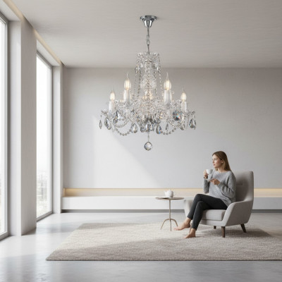 -Kronleuchter Decken Leuchte Kristall Neu Bohemia Klassische Lampe Beleuchtung