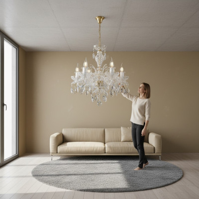Kronleuchter Bohemia Deckenlampe Deckenleuchte Design Lampe luxus Luster Leuchte
