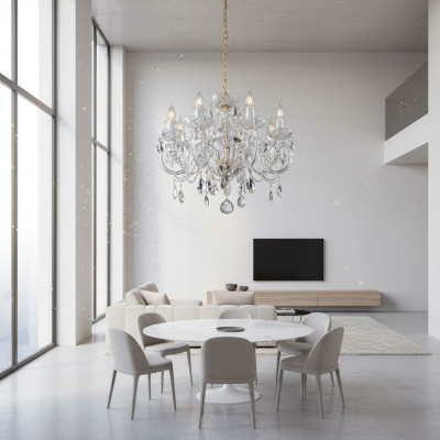 Luxus Hotel Zimmer Kronleuchter Luster Echte Kristallsteine Decken Fluter Lampe