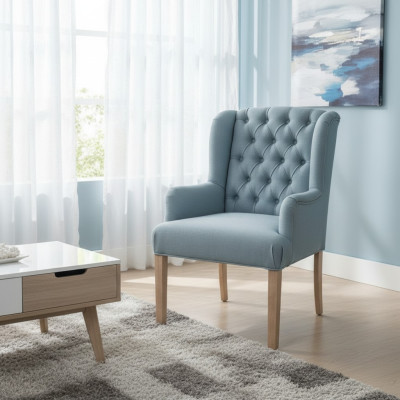 Blaue Chesterfield Sessel Garnitur Esszimmer Gruppe Stühle x8 Sessel