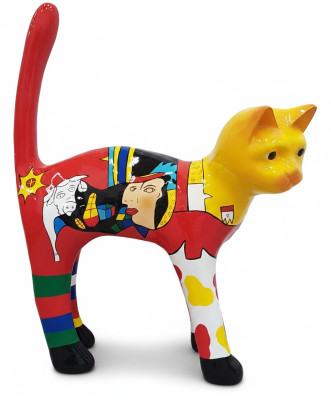 Abstrakte Deko Figur Statue Skulptur 110cm Design Statuen Skulpturen Katze Neu
