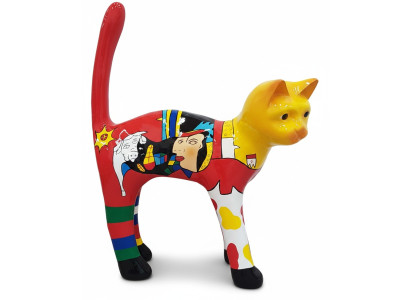 Abstrakte Deko Figur Statue Skulptur 110cm Design Statuen Skulpturen Katze Neu