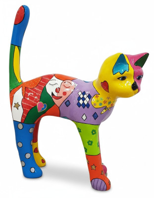 Abstrakte Deko Figur Statue Skulptur 110cm Statuen Skulpturen Design Katze Neu