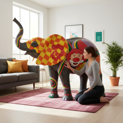 Abstrakte Deko Figur Statue Skulptur 160cm Figuren Statuen Skulpturen Elefant