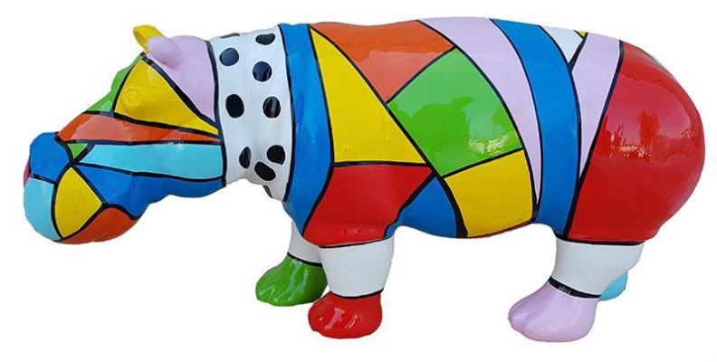 Abstrakte Deko Figur Statue Skulptur 45 cm Figuren Statuen Skulpturen Nilpferd