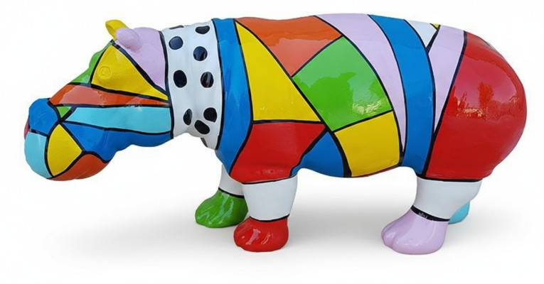 Abstrakte Deko Figur Statue Skulptur 45 cm Figuren Statuen Skulpturen Nilpferd
